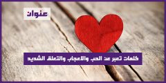 كلمات تعبر عن الحب والاعجاب والتعلق الشديد